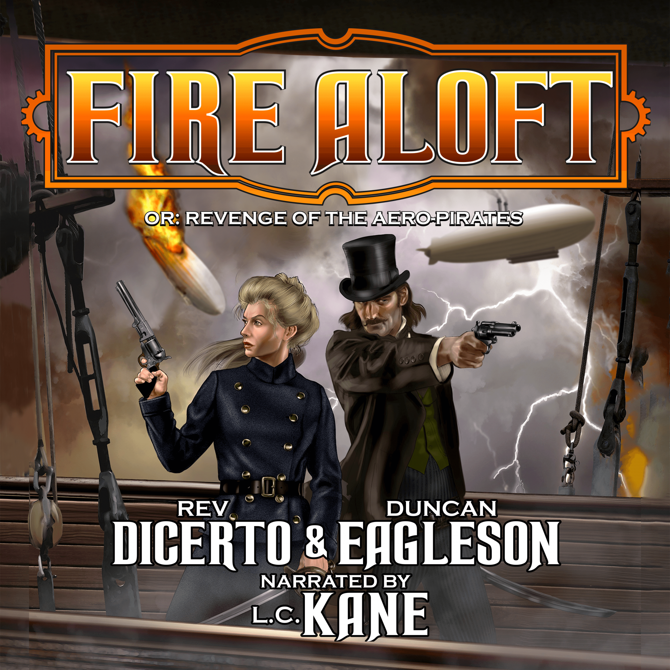 Fire Aloft audio cover design by Corvid Design